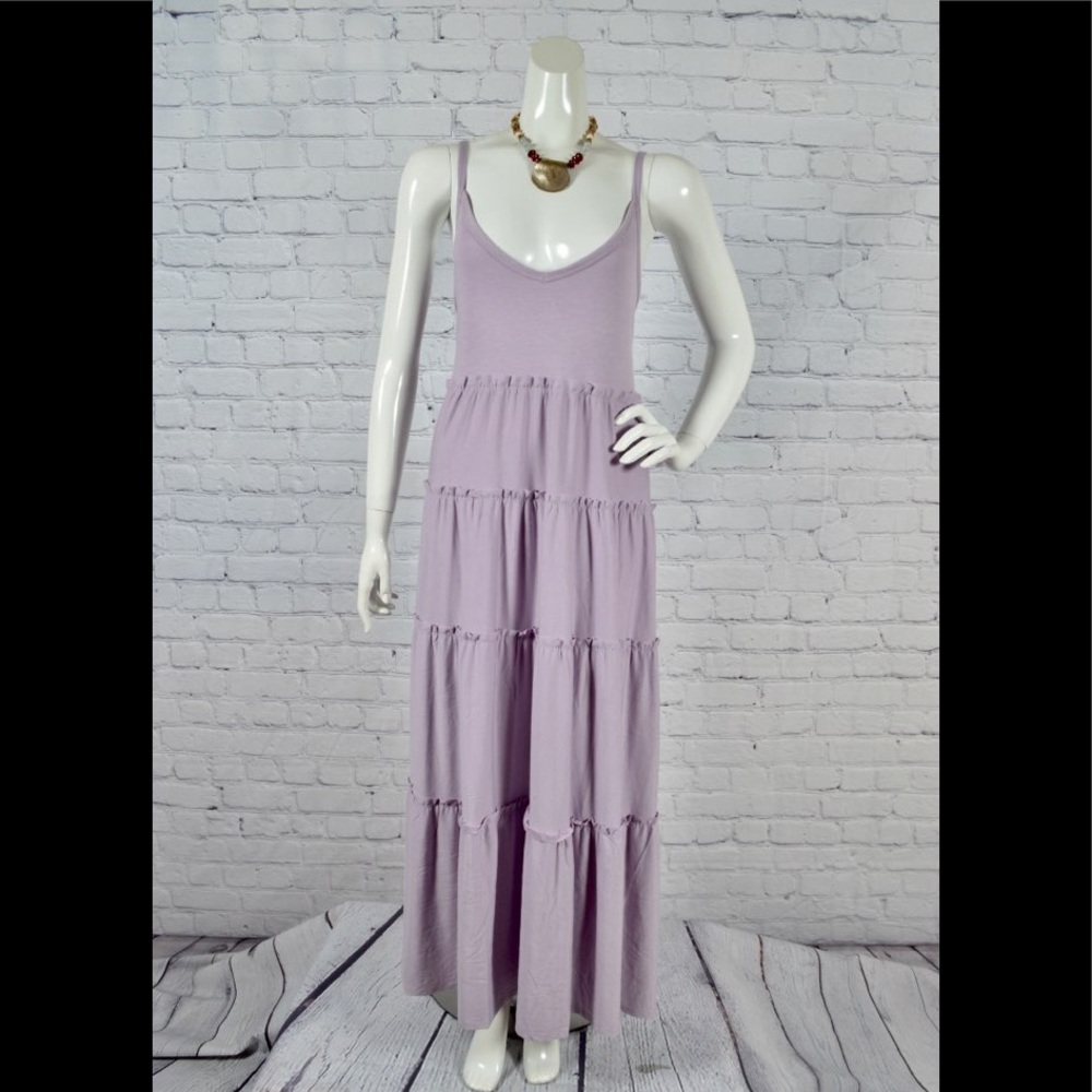 Brand New Plus Size Lavender Maxi Dress With Pockets Dress Various 1X,2X 3X - Picture 7 of 9